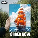 Pirate's Ship | Glossy Metal Frame