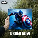 Captain America | Glossy Metal Frame