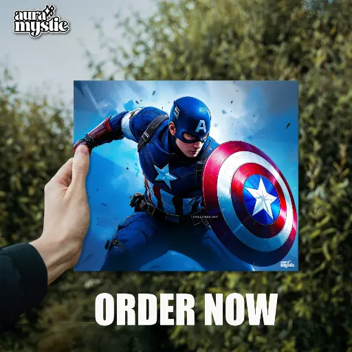 Captain America | Glossy Metal Frame